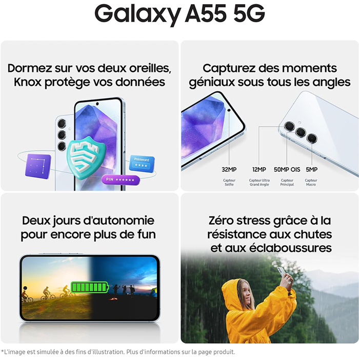 Samsung Galaxy A55 5G Noir 256Go