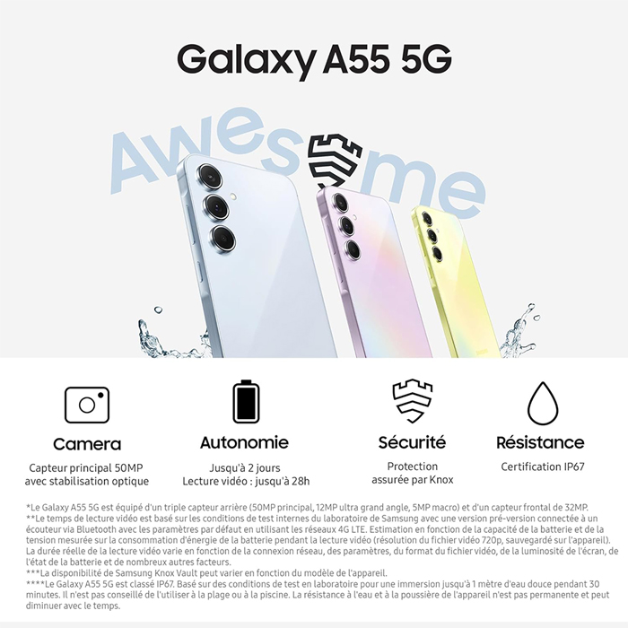 Samsung Galaxy A55 5G Mauve 256Go
