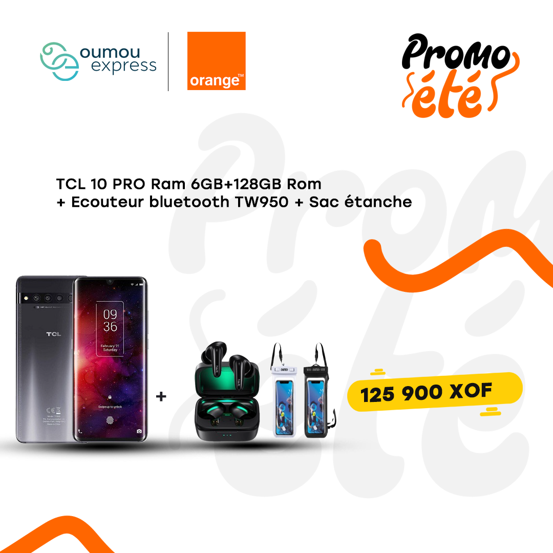 TCL smartphone TCL 10 Pro + ecouteur bluetooth + sac étanche By OumouGroup