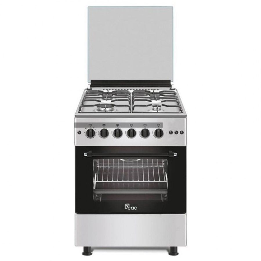 Cuisinière gazinière en acier inoxydable avec 4 feux, four et grill By CAC