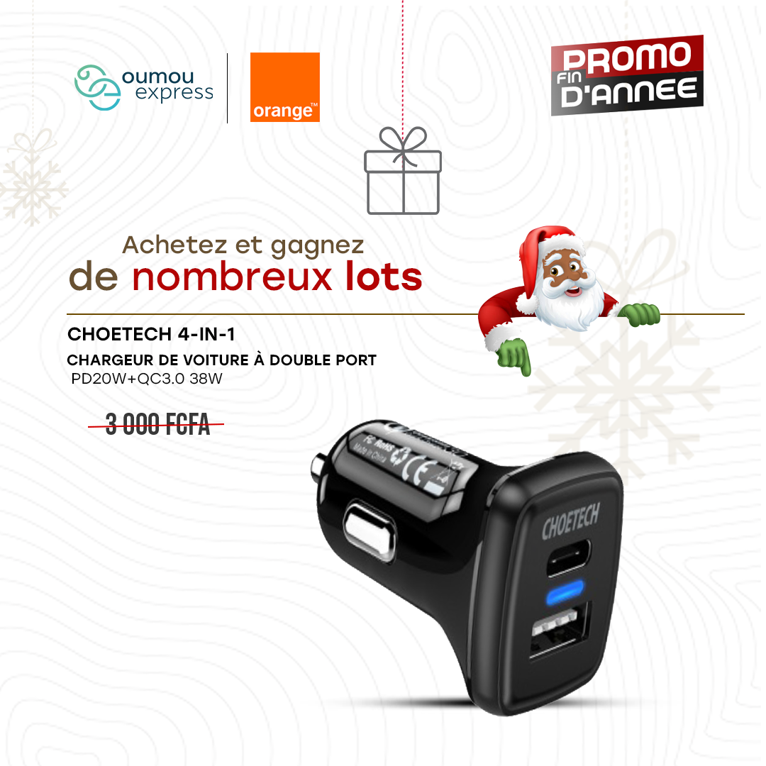 Choetech Chargeur de voiture à double port By OumouGroup