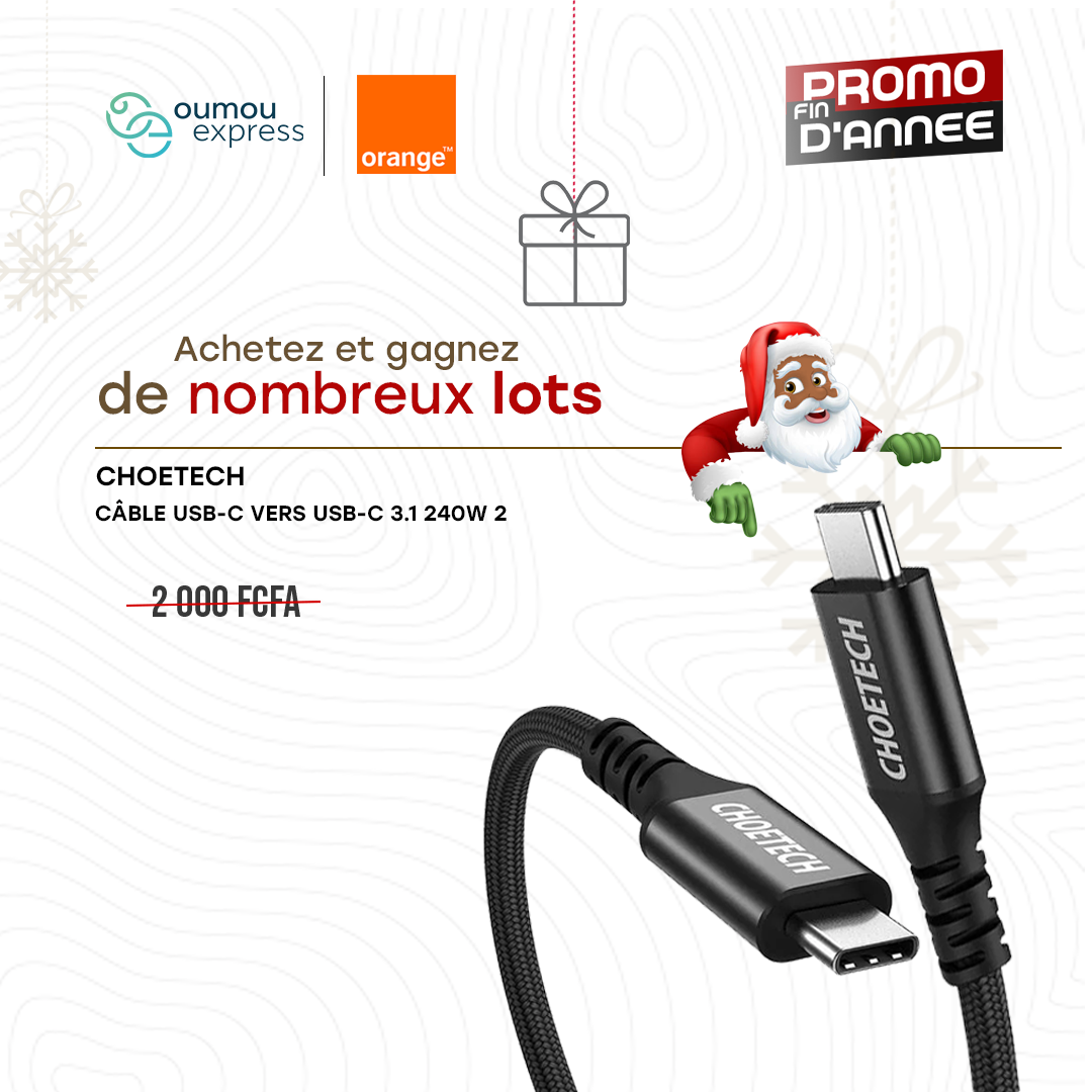 Choetech Câble chargeur USB-C vers USB-C By OumouGroup