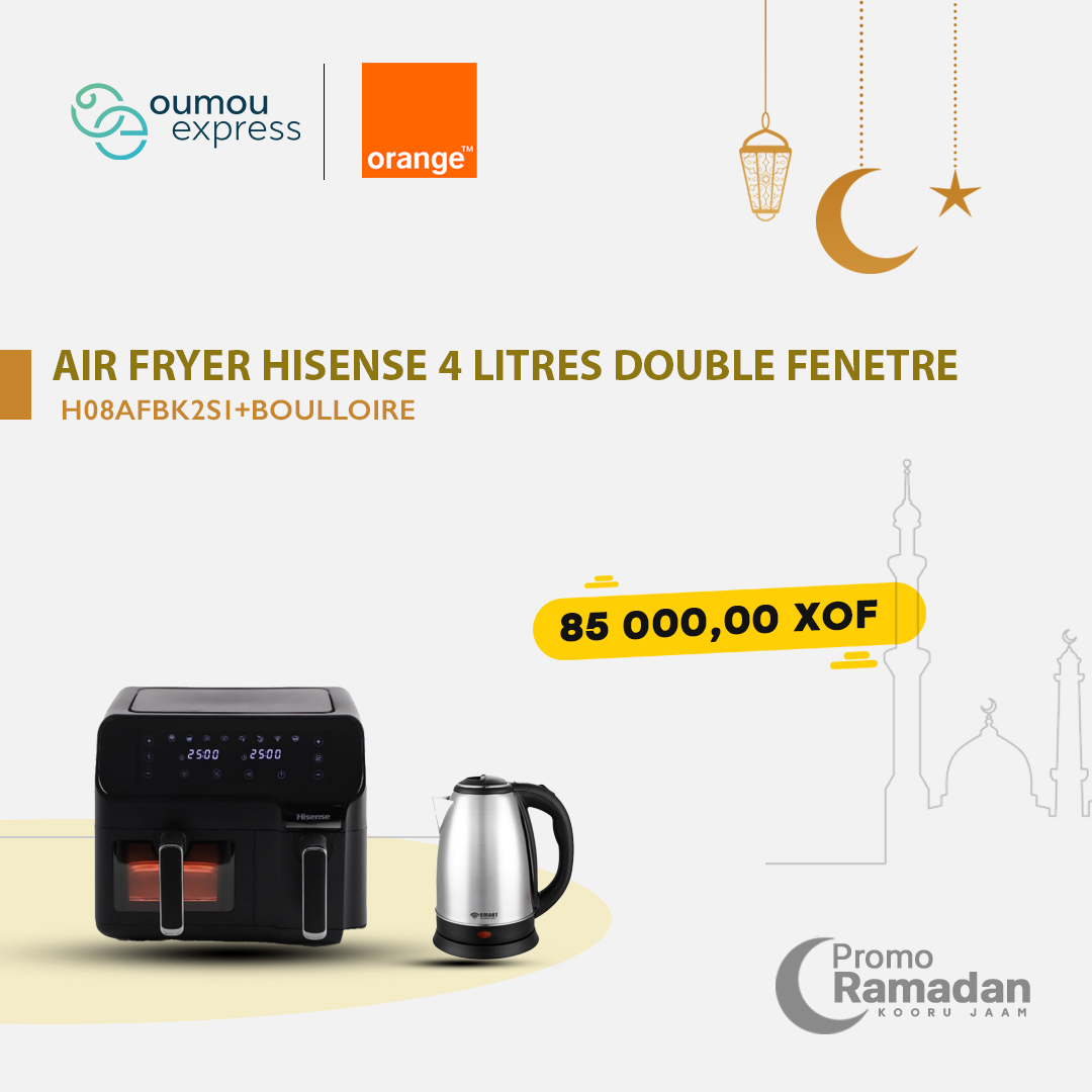 Hisense Air Fryer Friteuse à air 4Litres + Bouilloire offert By OumouGroup