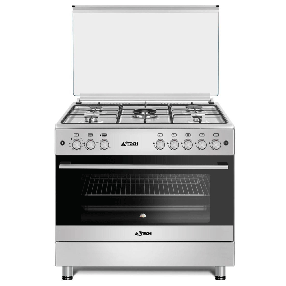 Astech Cuisiniére 5 feux 90x60 à Gaz avec Four inox CK92 ACFRM By Digital Stores