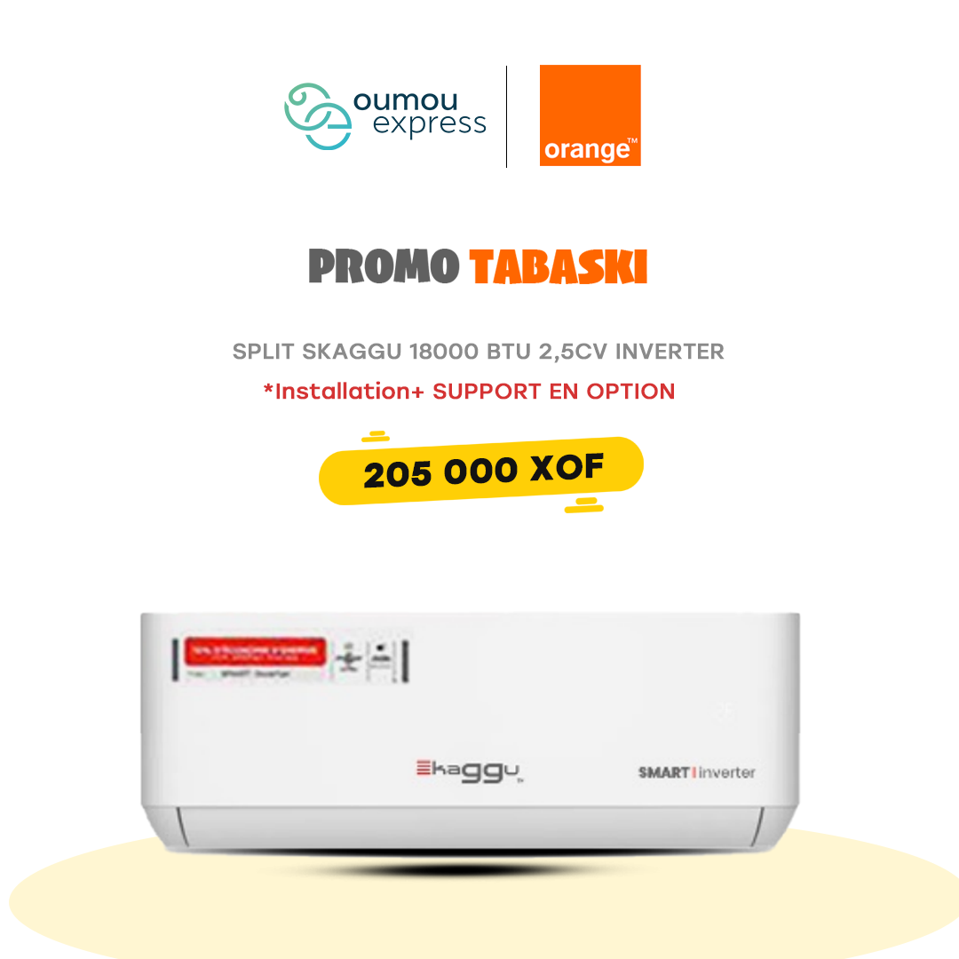Split climatiseurs inverter 2,5CV 18000Btu Skaggu By OumouGroup