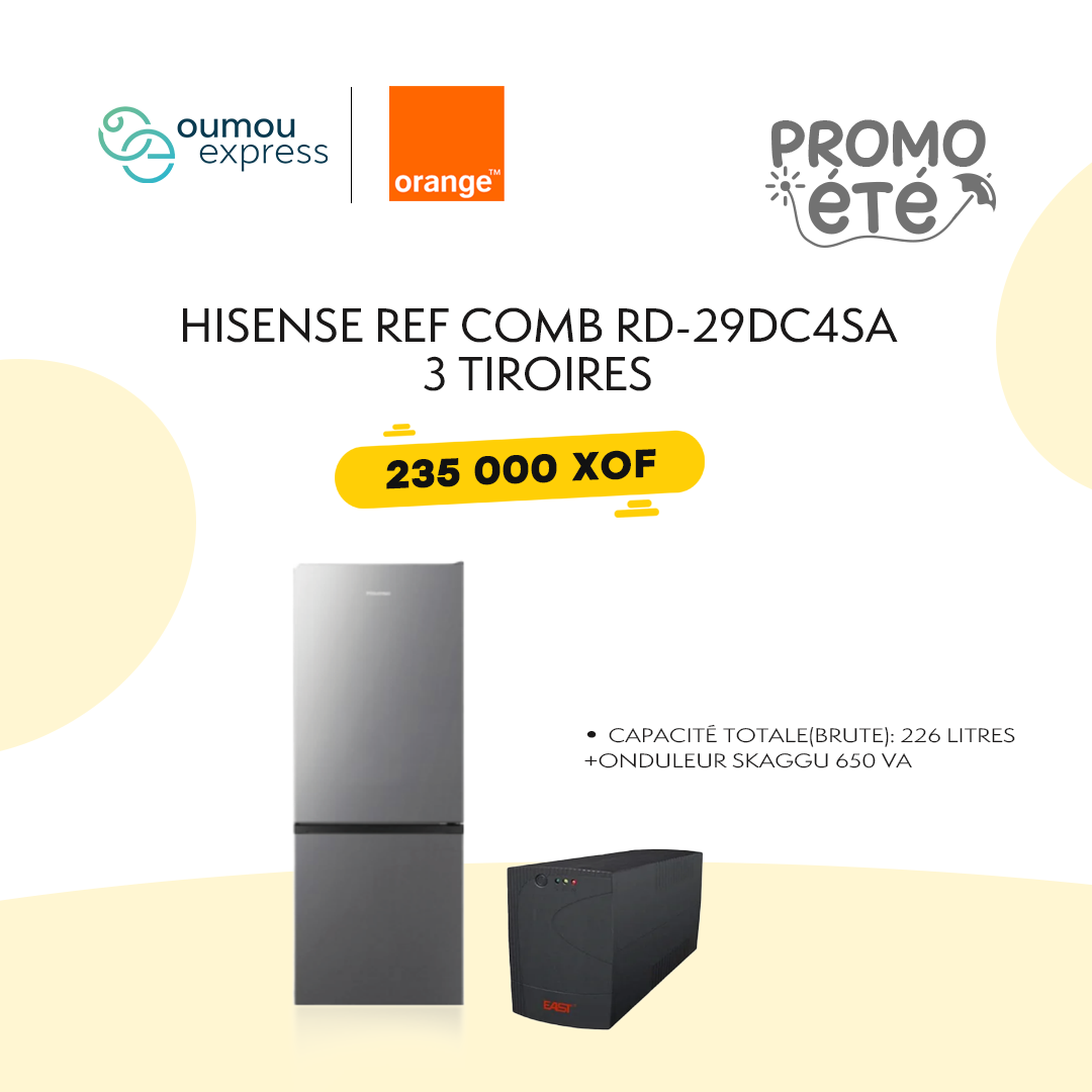 Hisense Réfrigérateur combiné 226 litres Hisense By OumouGroup