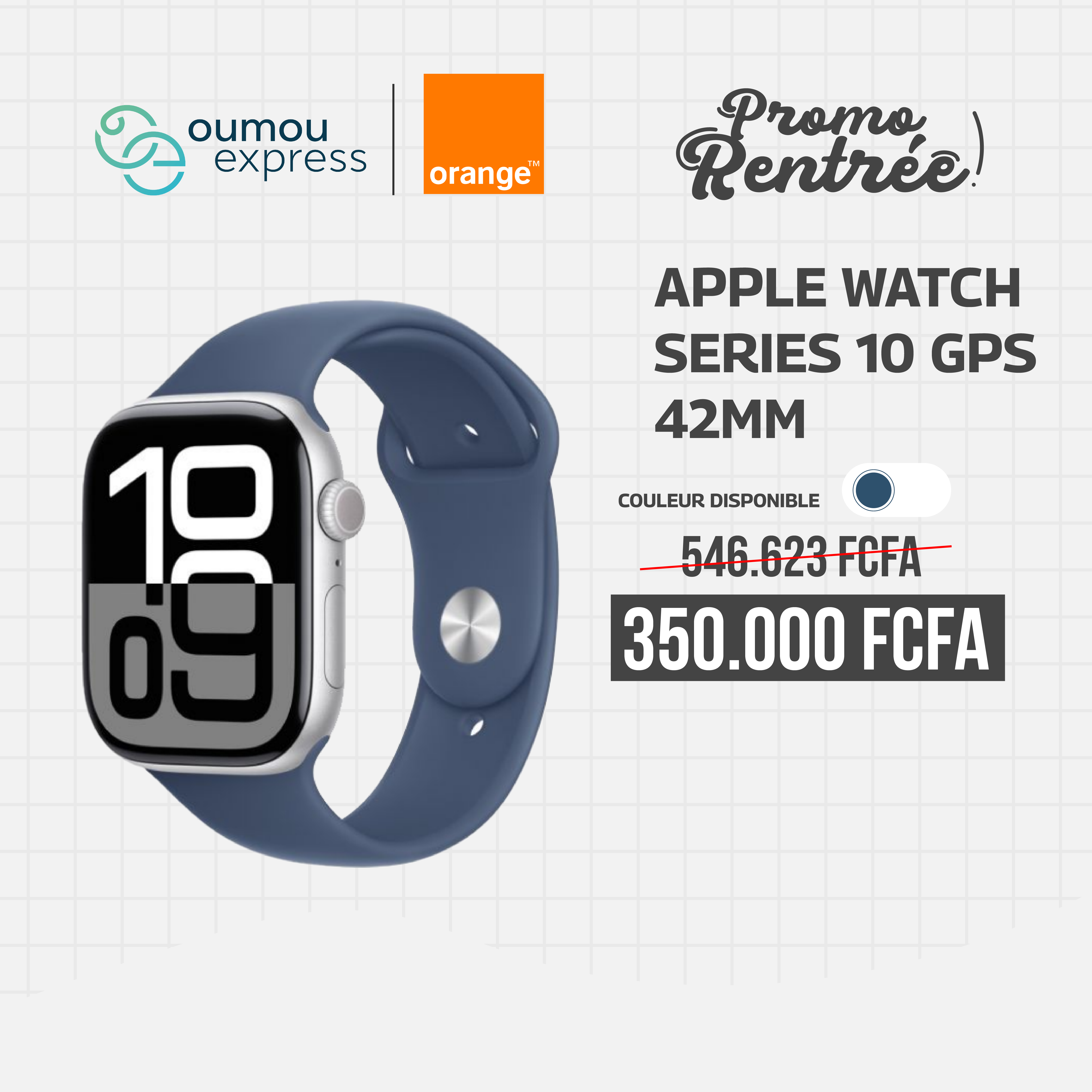 Montre connectée Apple watch Series 10 GPS 42mm Silver By OumouGroup