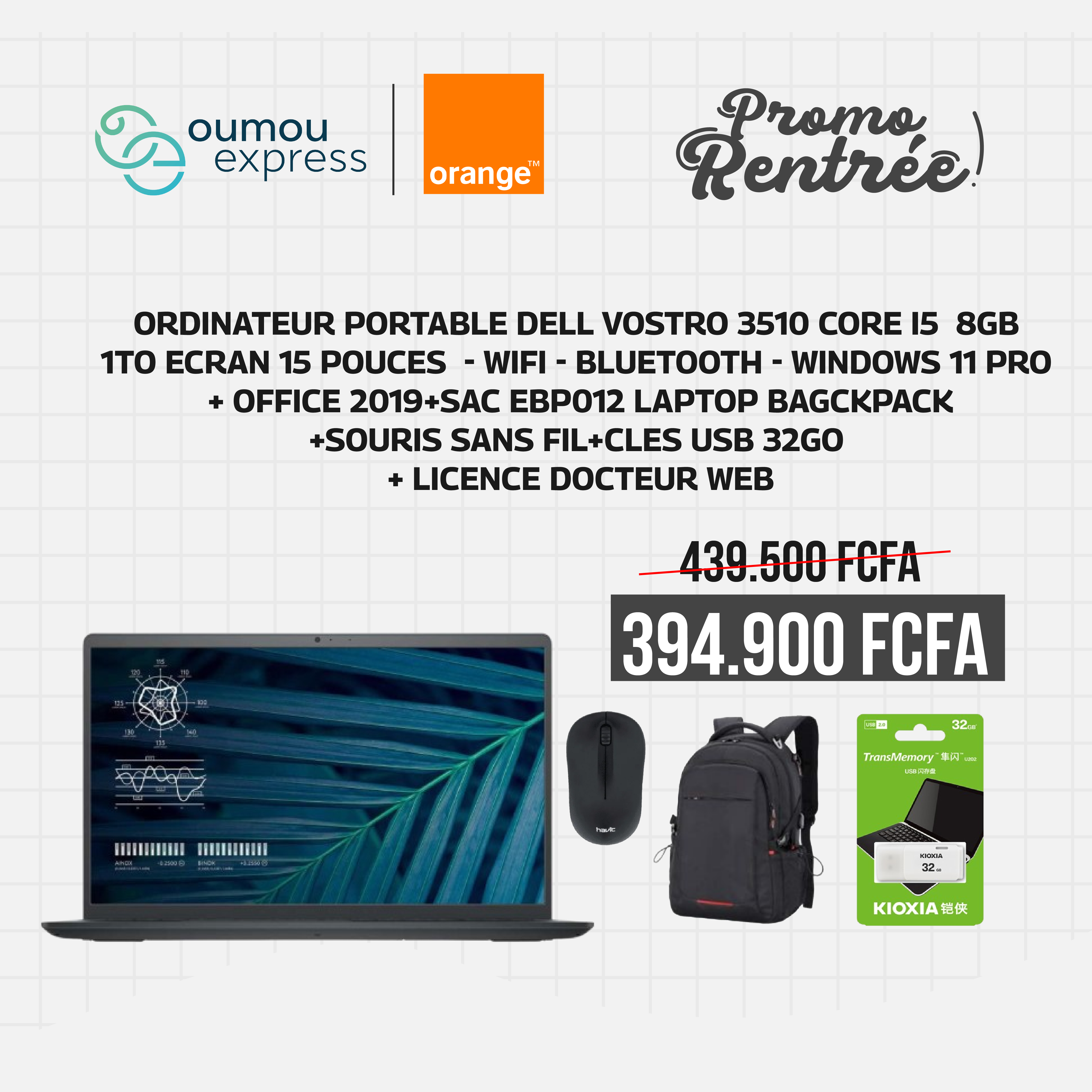 Dell Ordinateur portable dell  vostro 3510 core i5 8Go 1To By OumouGroup