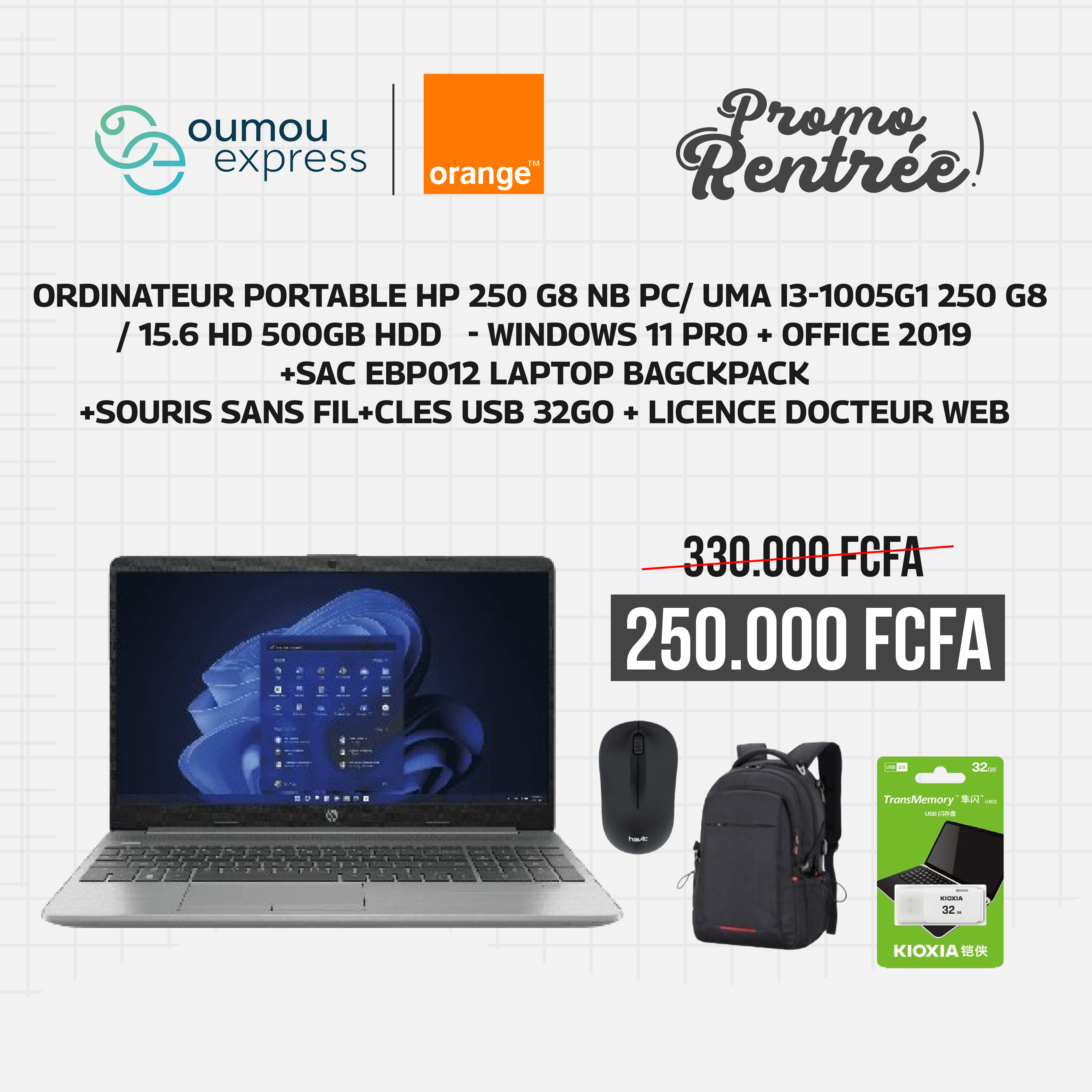 Ordinateur portable HP 250 G8 NB PC by OumouGroup
