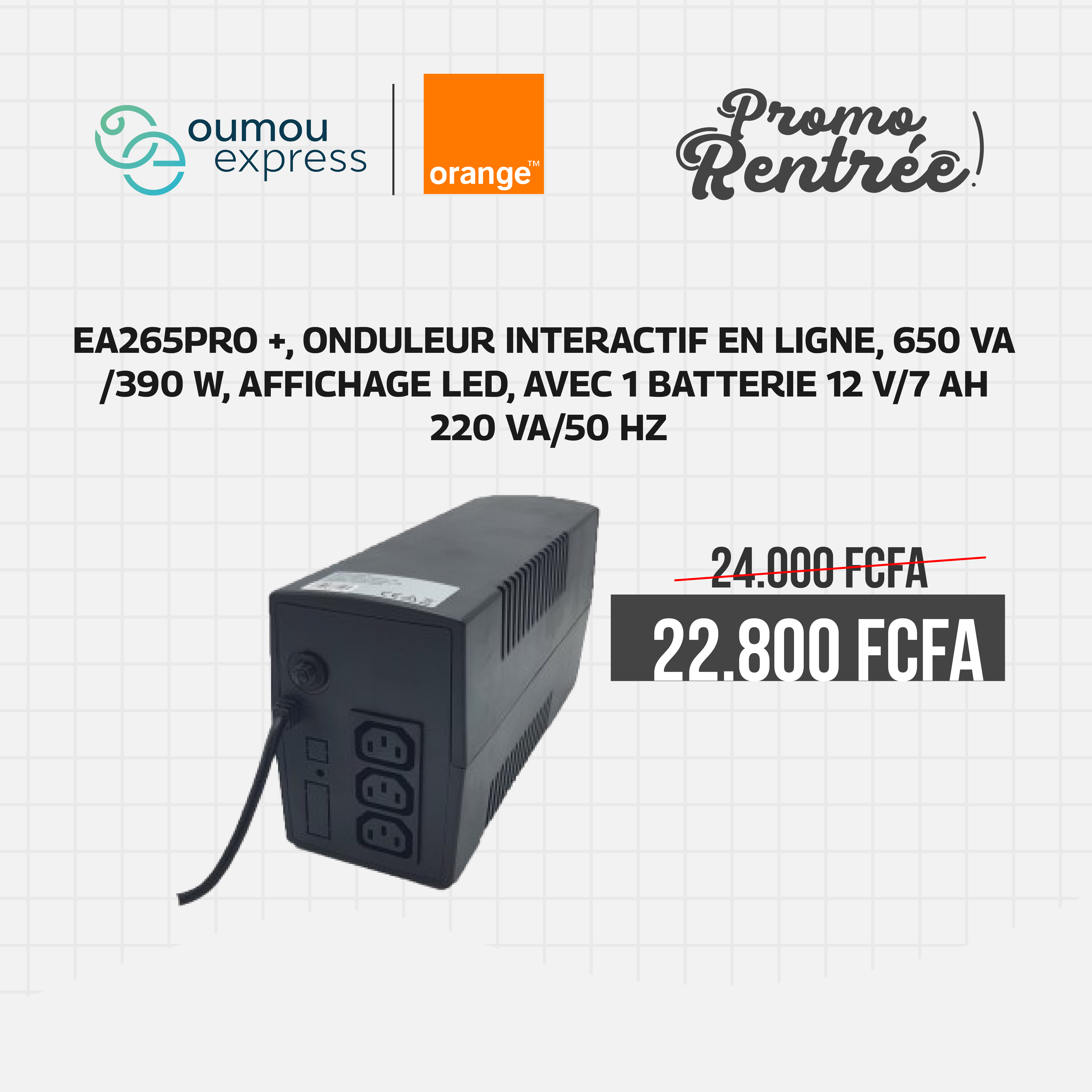 OumouGroup Onduleur interactif en ligne 650 VA/390W EA265Pro by OumouGroup