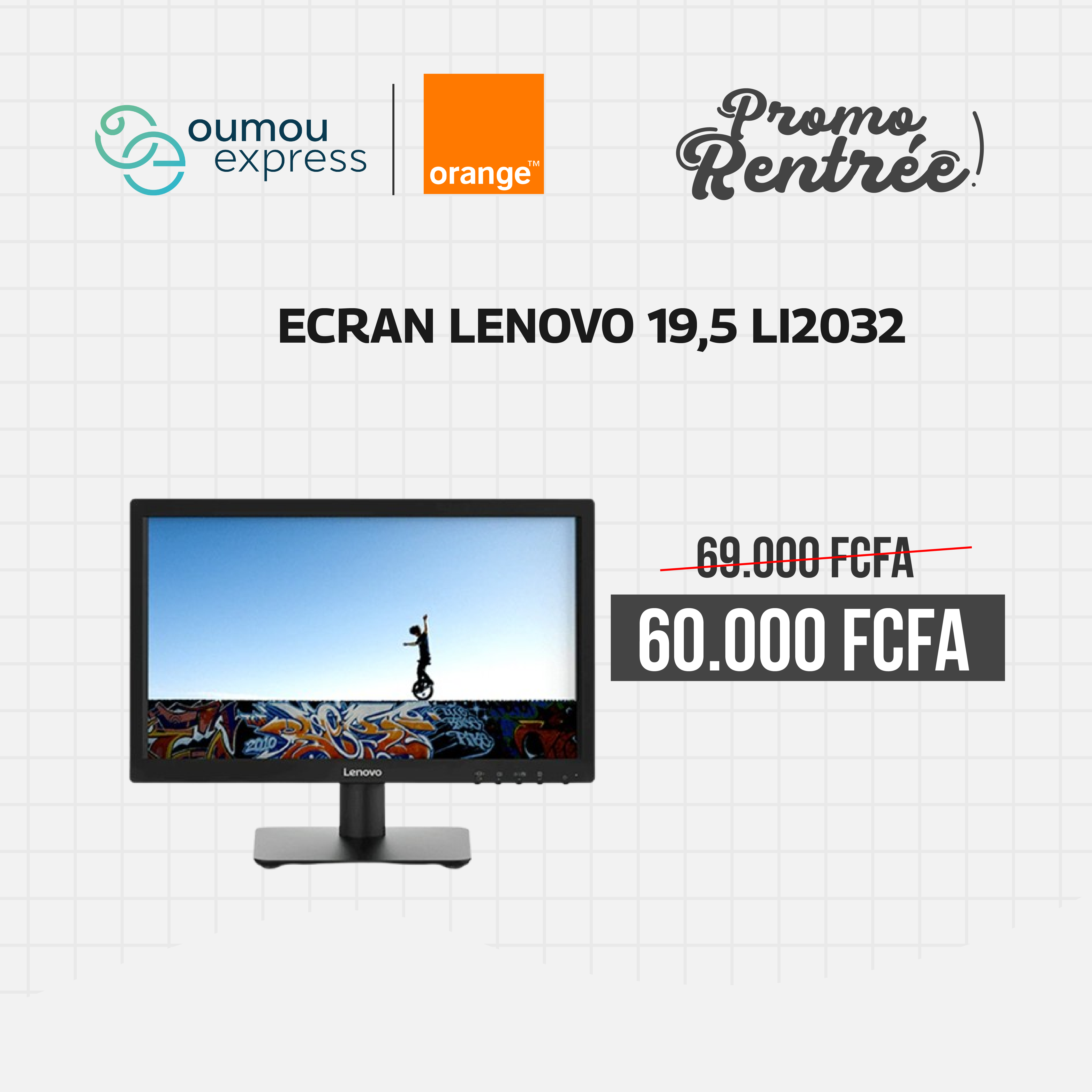 Ecran LENOVO 19,5 LI2032  noir by OumouGroup