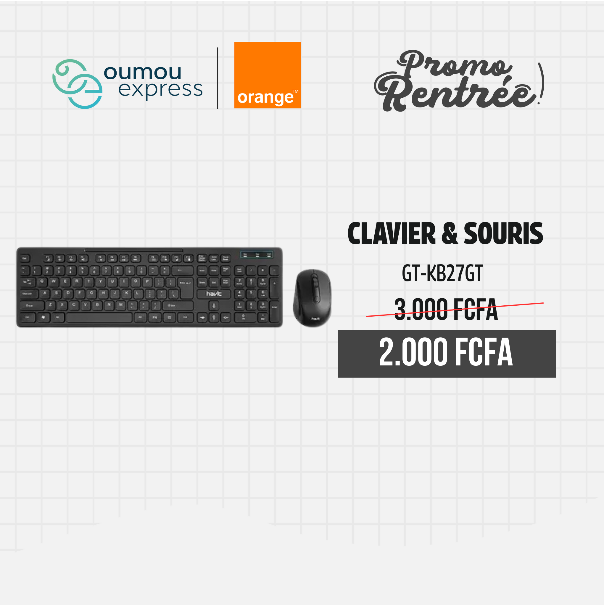Clavier et Souris d'ordinateur Noir By OumouGroup