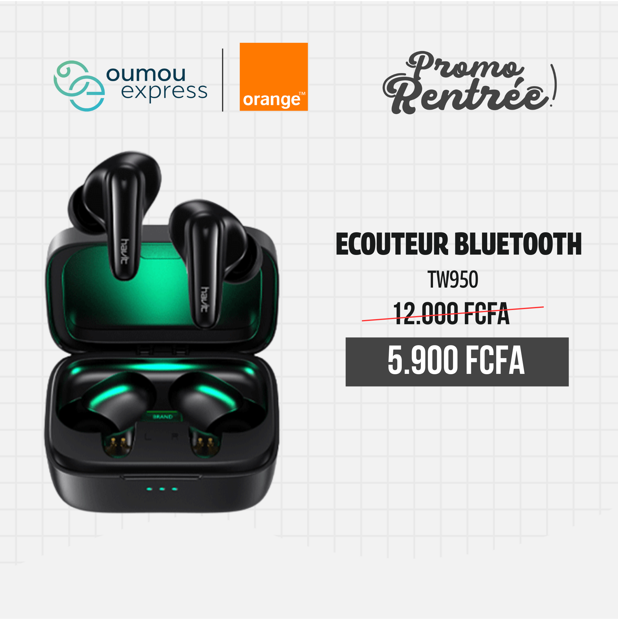 havit Ecouteurs Bluetooth TW950 By OumouGroup