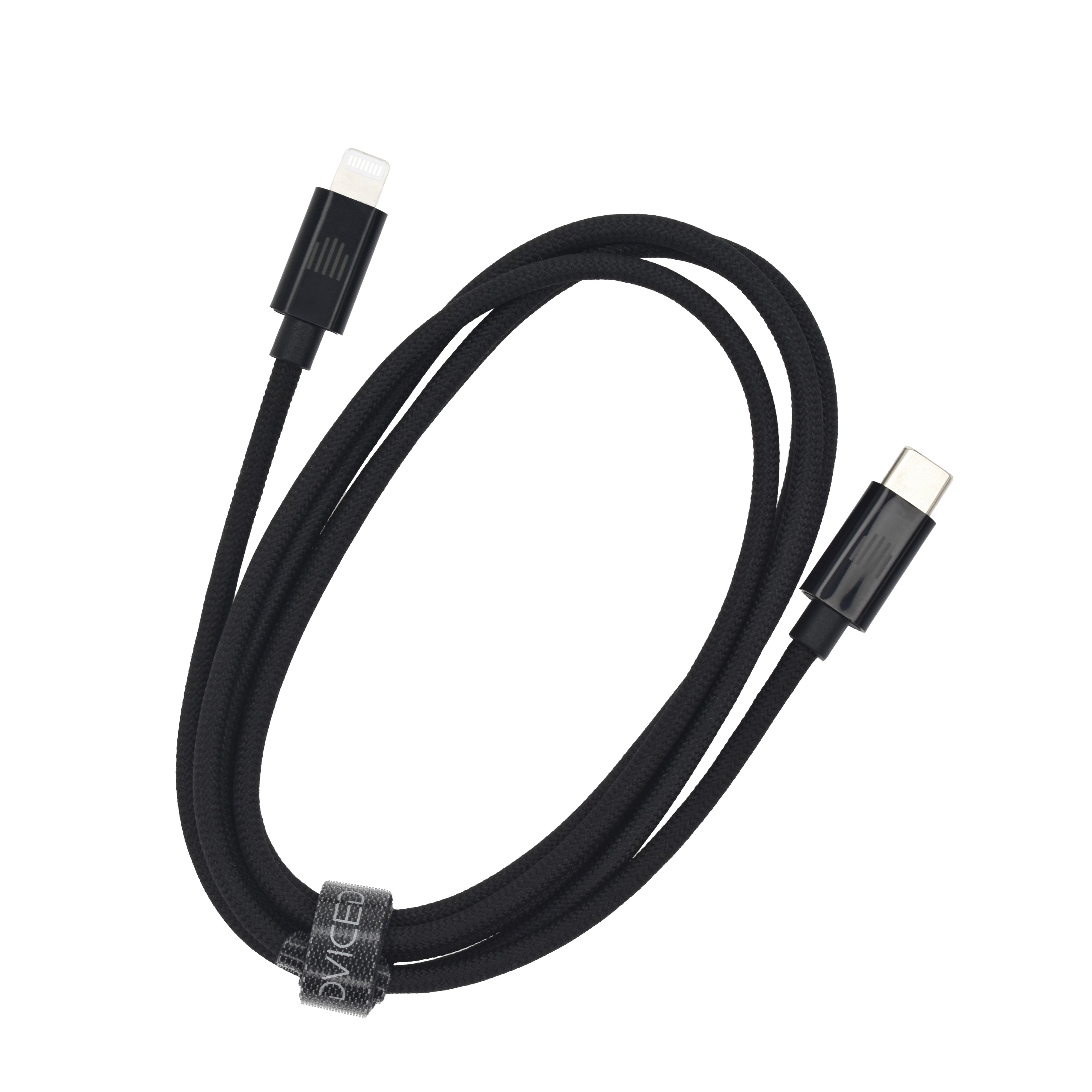 Cable iPhone type C Noir to lightning nylon