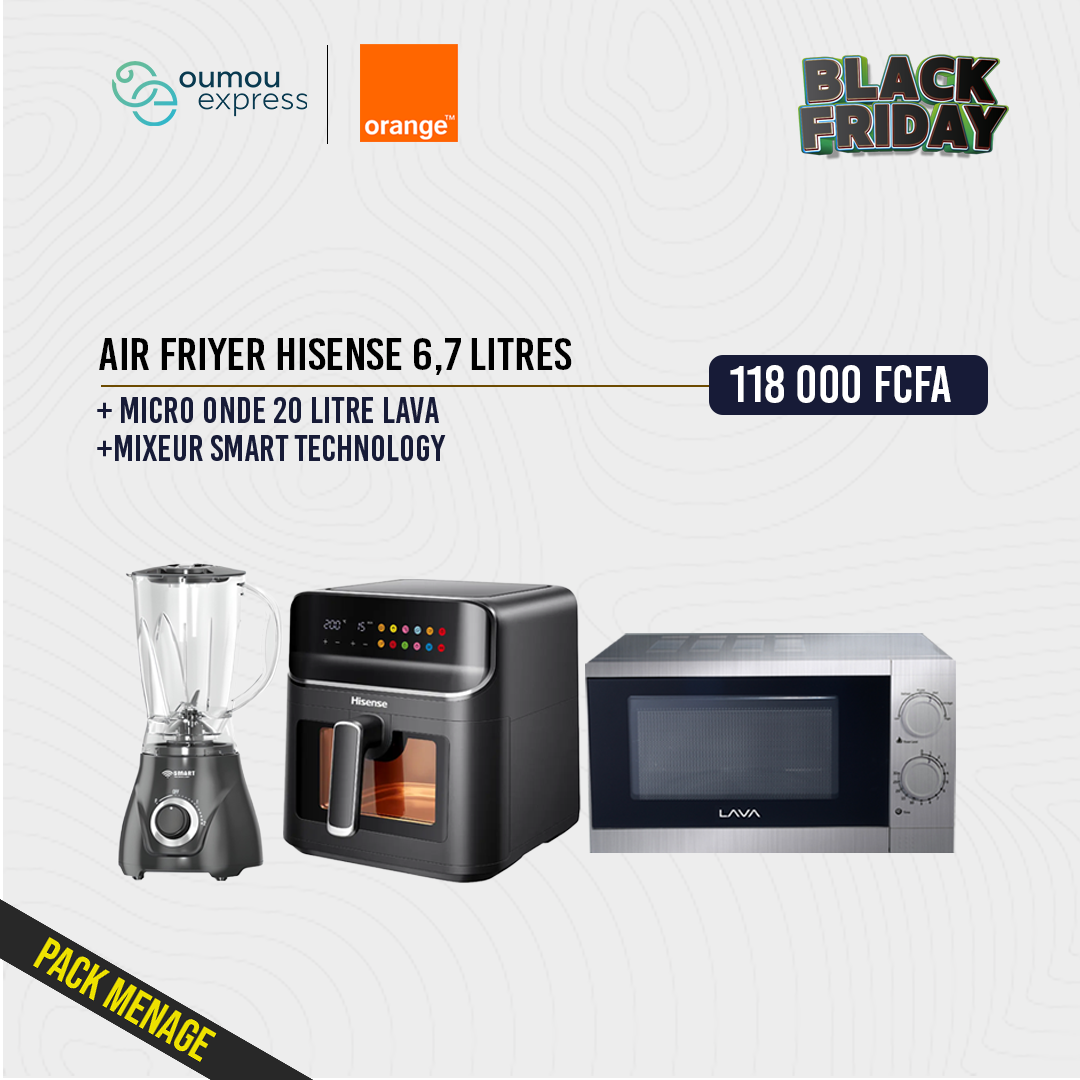 OumouGroup Pack Cuisine : Micro-ondes 20L + Friteuse 6,7L + Mixeur 1,5L By Oumougroup