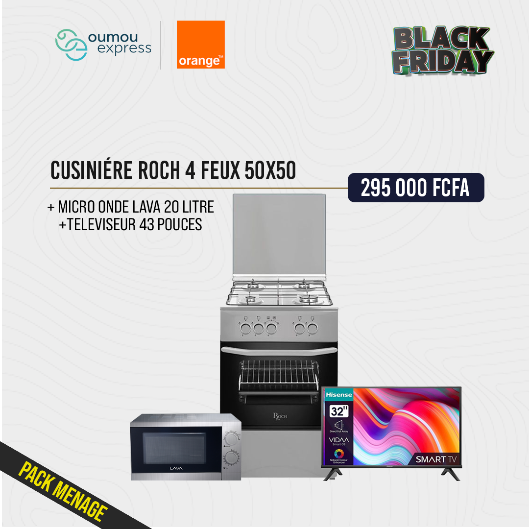 pack-cuisinière-4-feux-+-micro-ondes-20l-+-tv-43’’-by-oumougroup