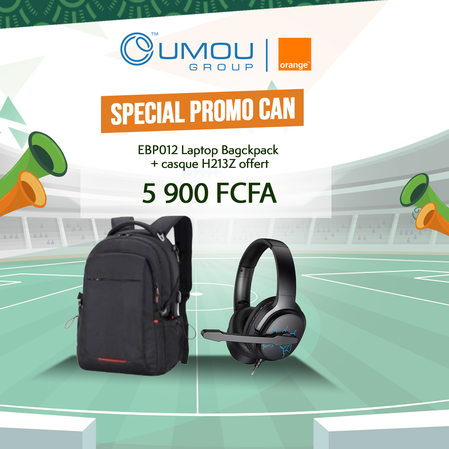 OumouGroup Sac à dos backpack EBP012 + casque H213Z By OumouGroup