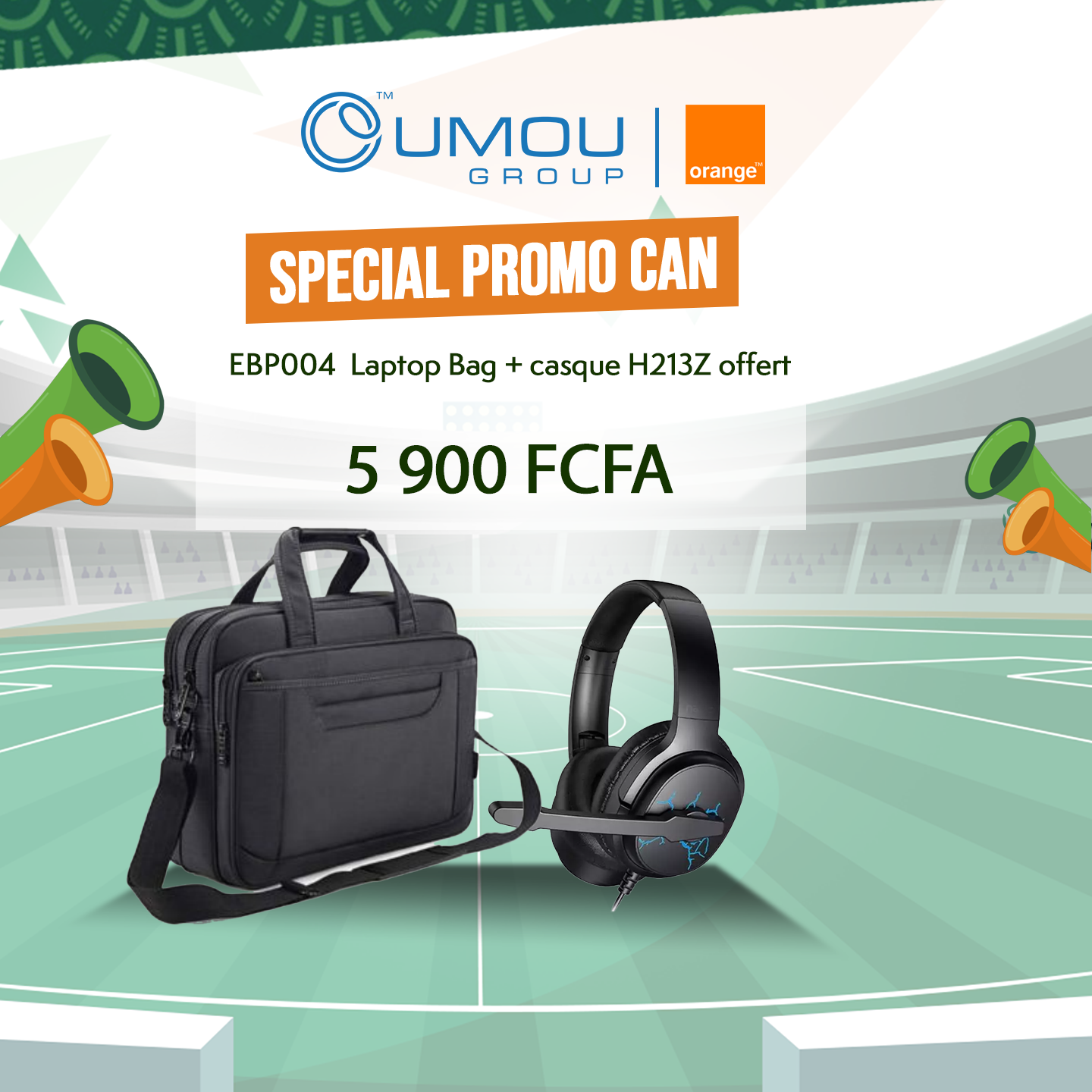 Sac ordinateur EBP004 + casque H213Z offert By Oumougroup