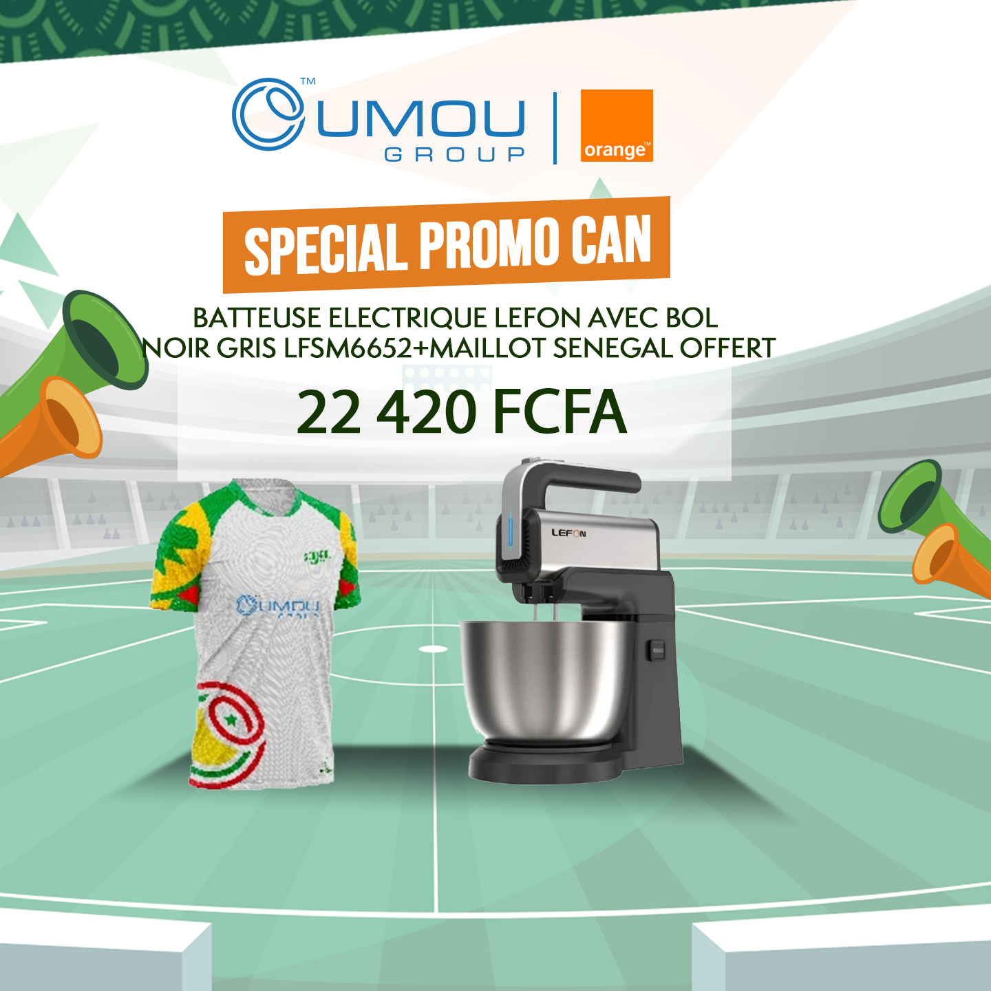 Batteuse electrique Lefon avec Bol noir LFSM6652 +Maillot Senegal Offert By OumouGroup