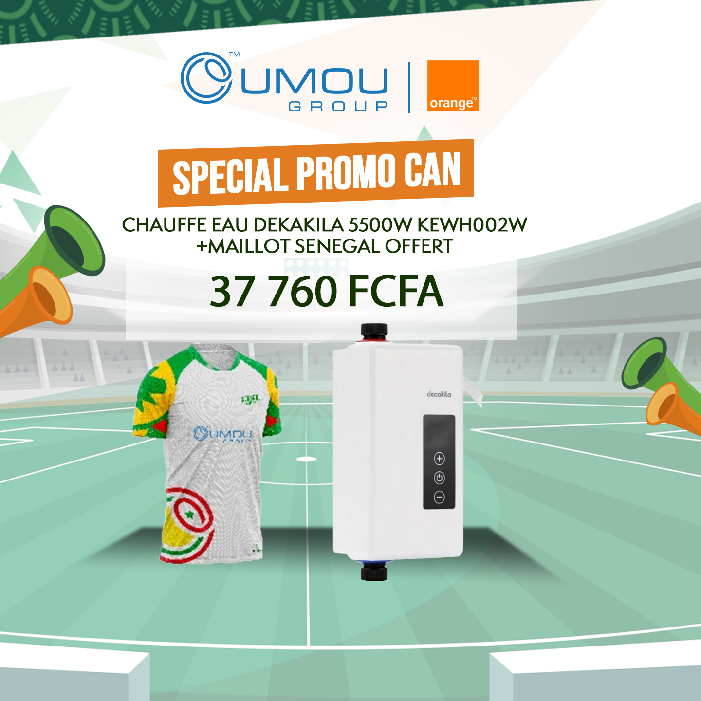 Decakila Chauffe eau 5500W KEWH002W By OumouGroup