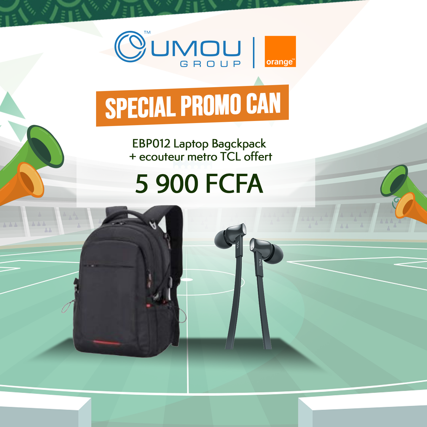 Sac à dos backpack EBP012  + écouteur metro TCL  offert By OumouGroup