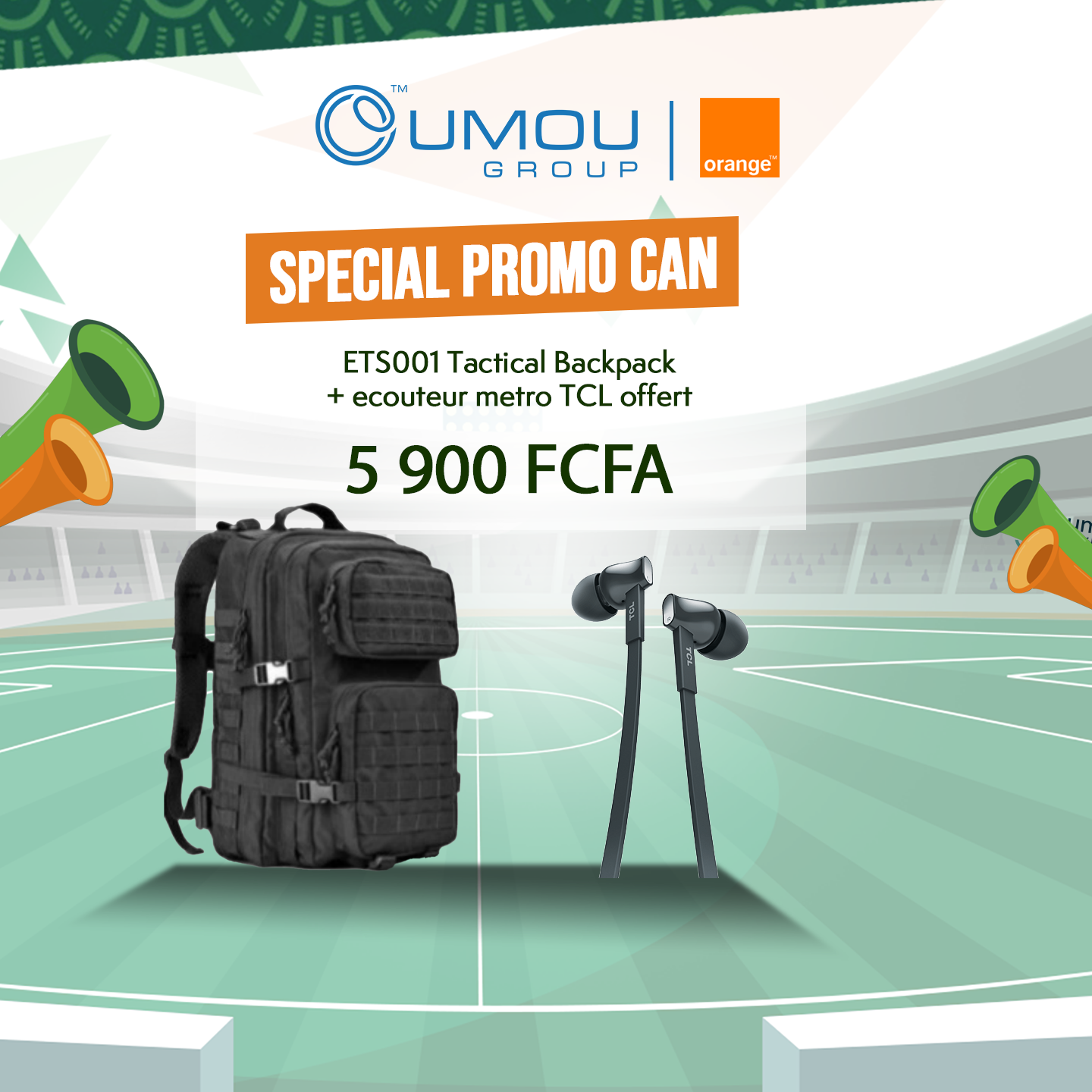 Sac à dos Tactical Backpack ETS001 + écouteur metro TCL offert By Oumougroup