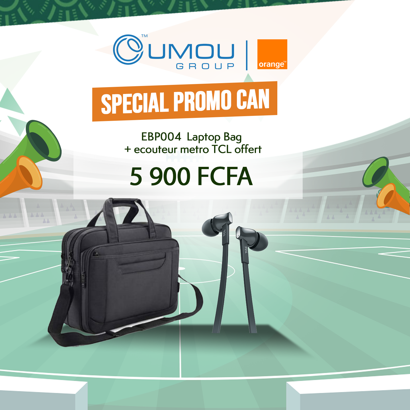 Sac ordinateur EBP004 + écouteur metro TCL offert By Oumougroup