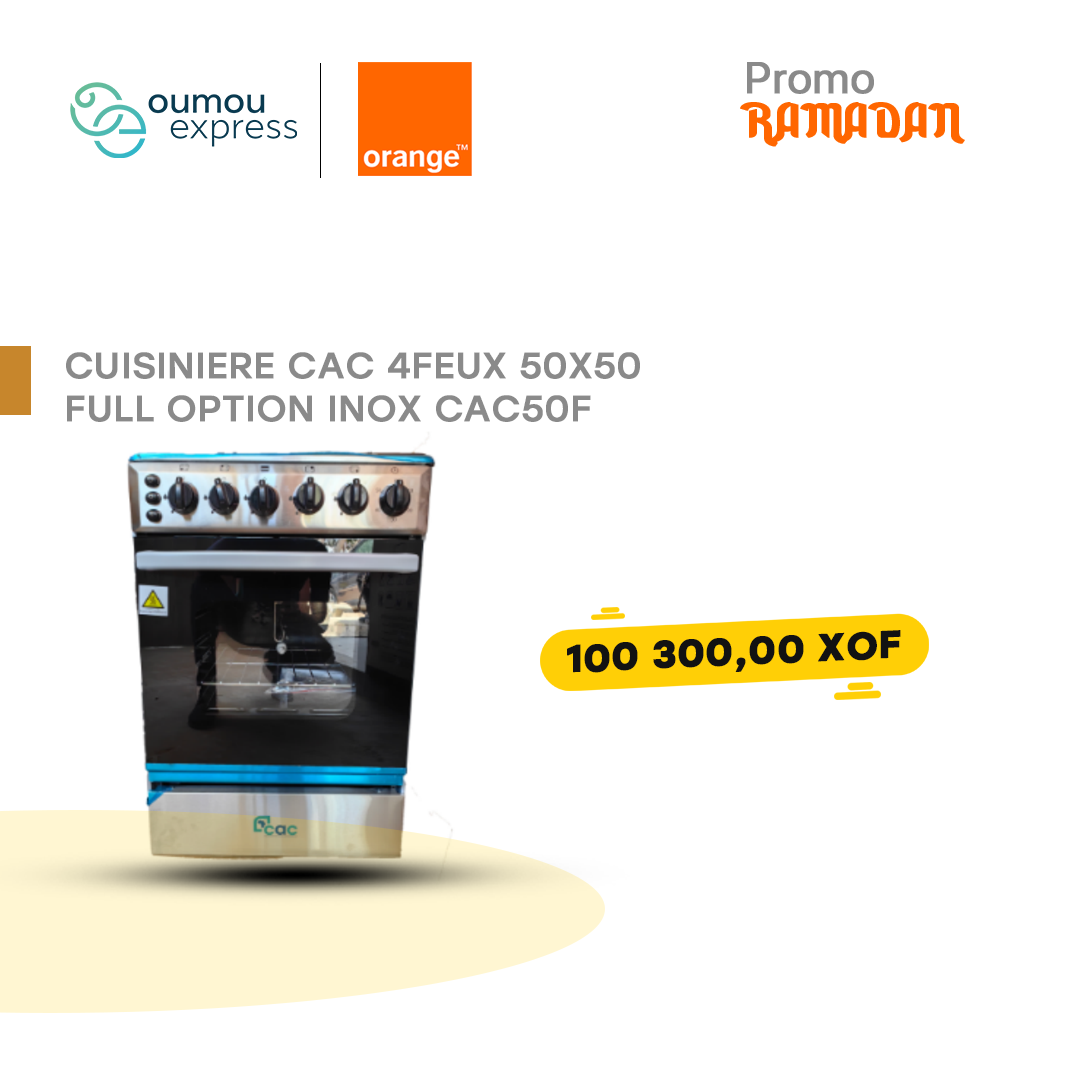 Cuisiniere 4feux 50x50 a gaz inox by oumougroup