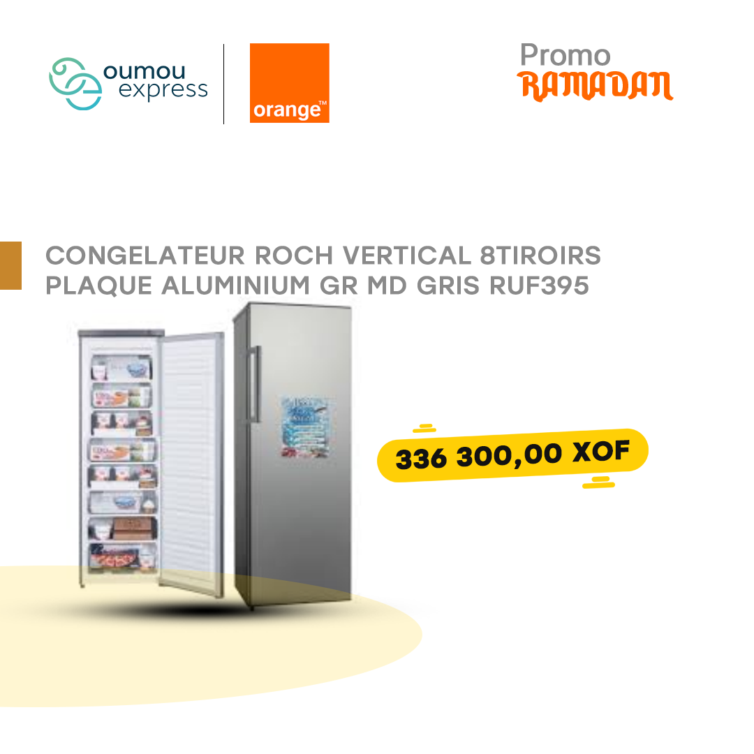 Congelateur Roch vertical 8tiroirs plaque aluminium gr md gris ruf395 by oumougroup