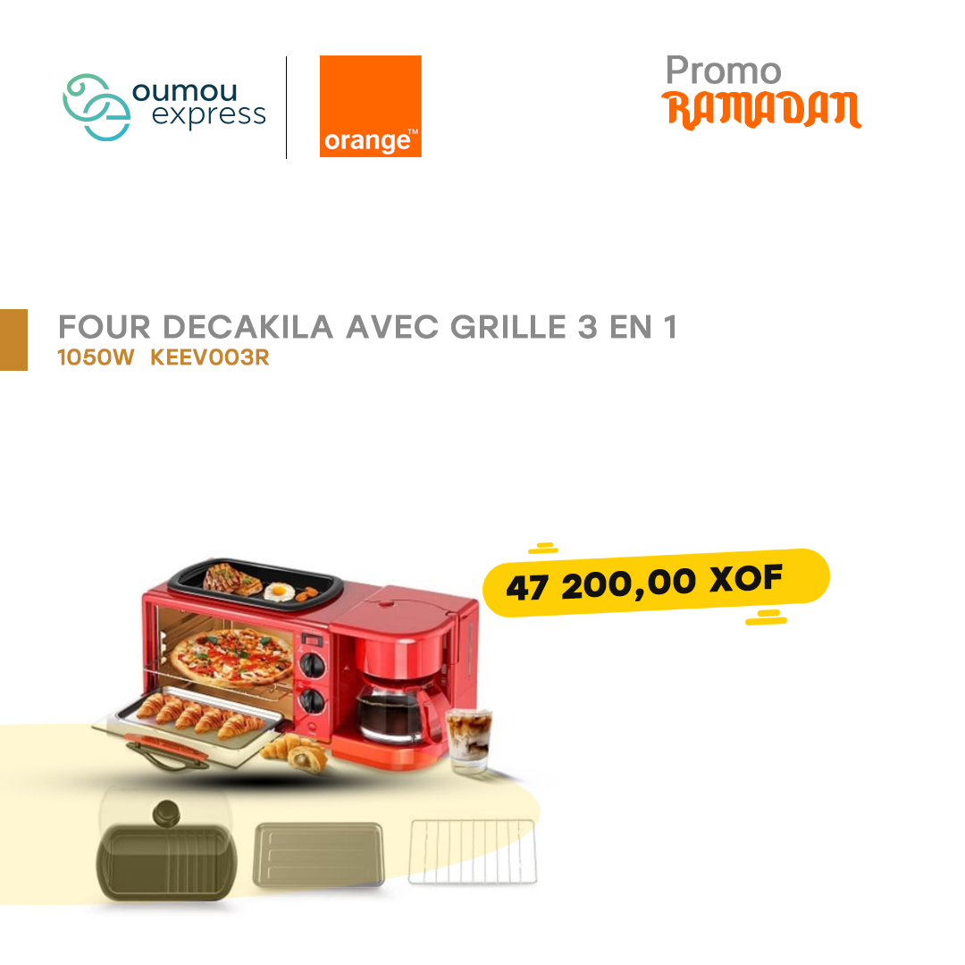 Decakila Four decakila avec grille 3 en 1-1050W KEEV003R By oumougroup
