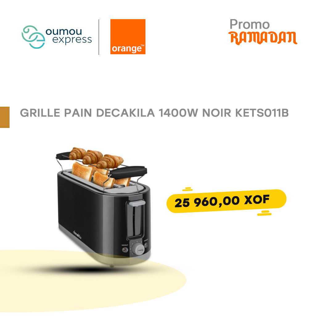 Decakila Grille pain decakila 1400W NOIR KETS011By oumougroup