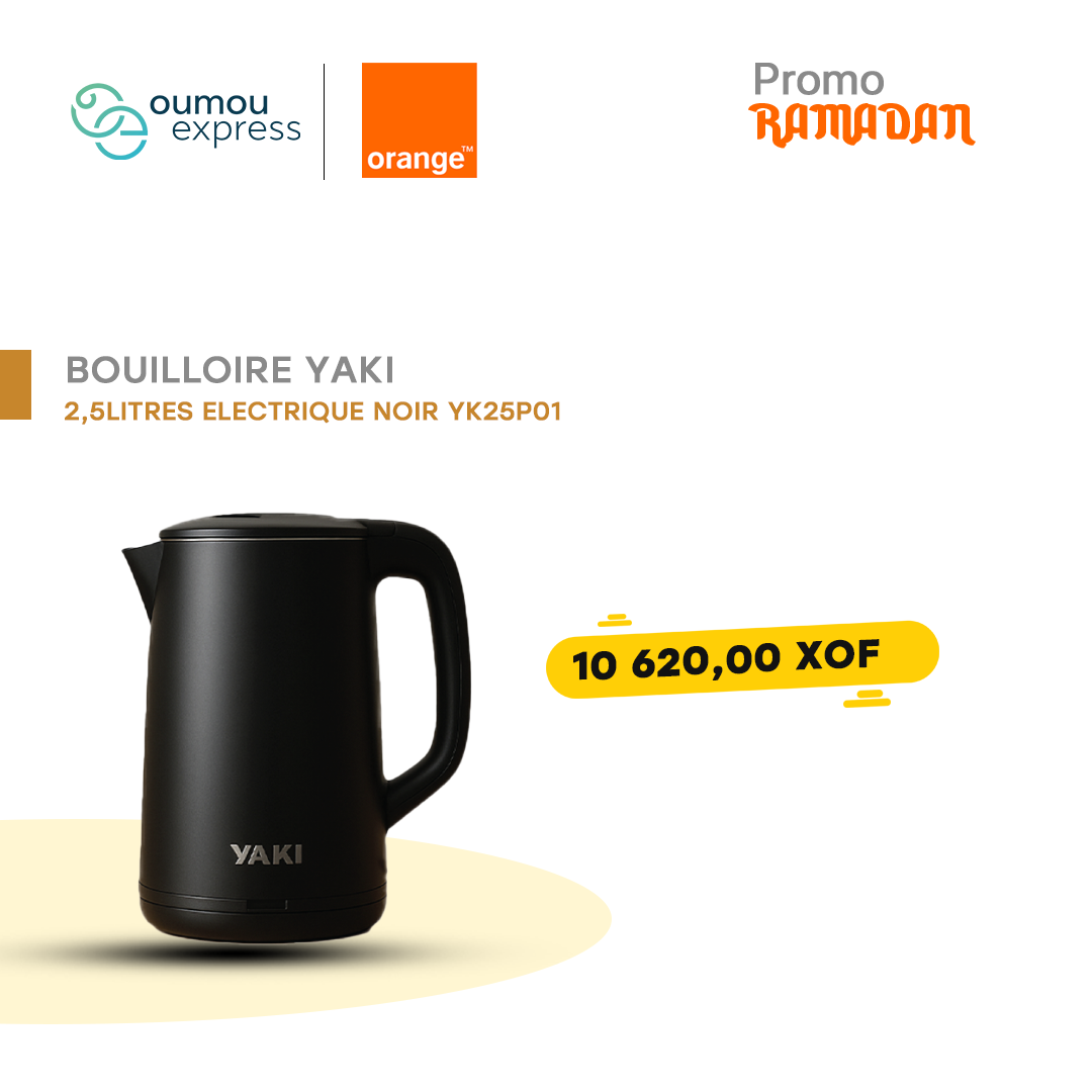 Bouilloire yaki 2,5litres electrique noir yk25p01 by oumougroup
