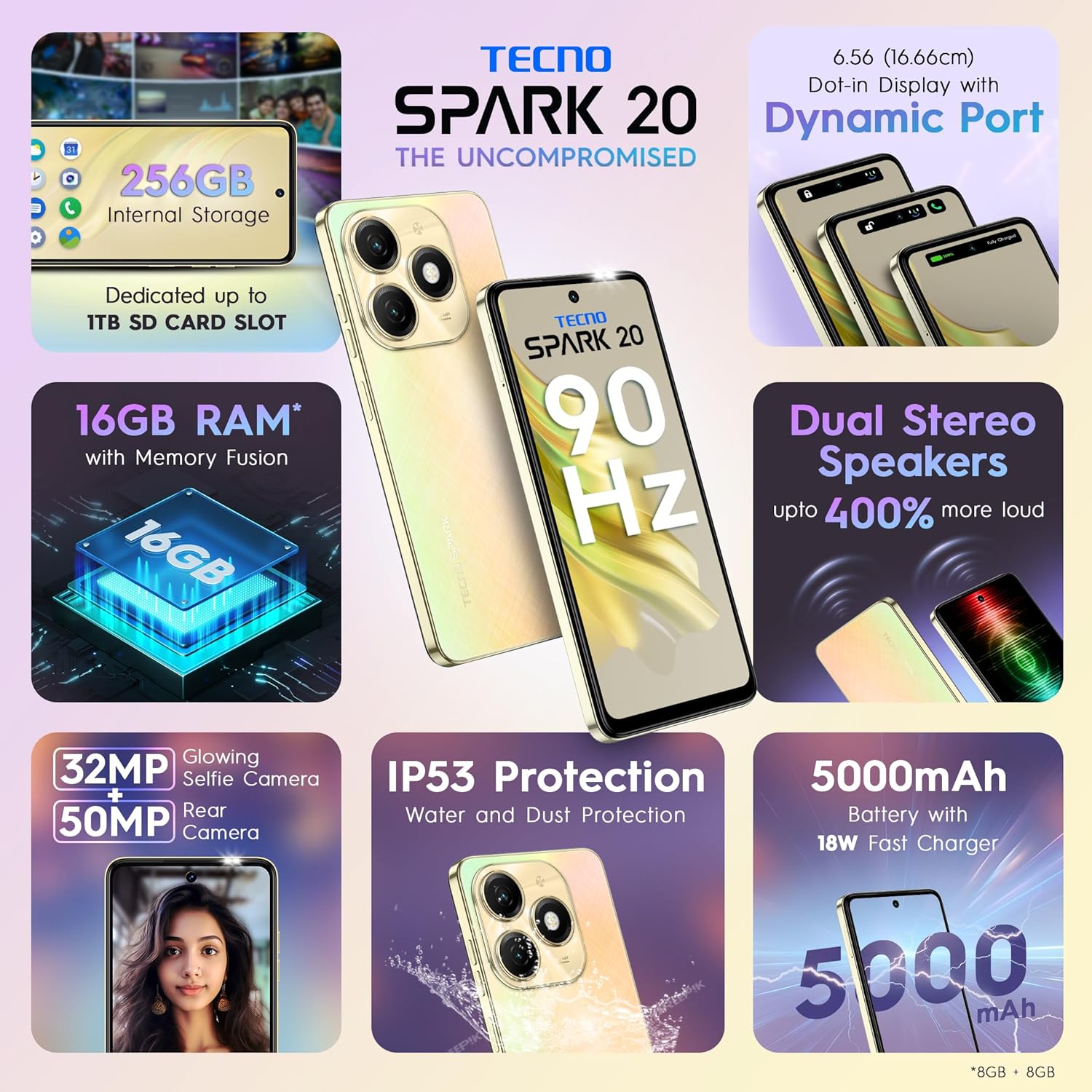 Tecno Spark 20 Or 256Go