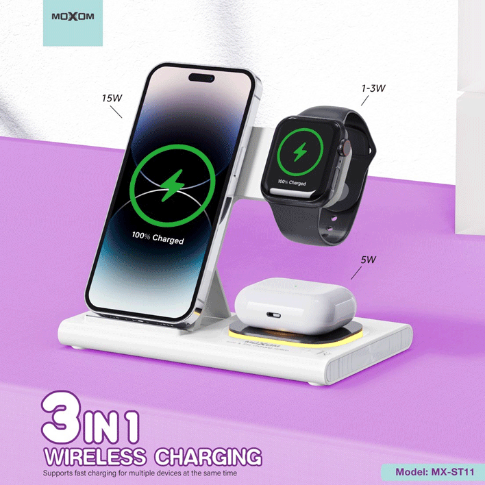 Chargeur sans fil 3 en 1 By CAC