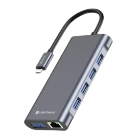 Lightwave Docking Station 11 en 1 Silver by Digital Stores