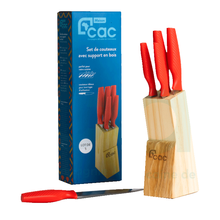 CAC Lot de 5 couteaux avec support en bois By CAC