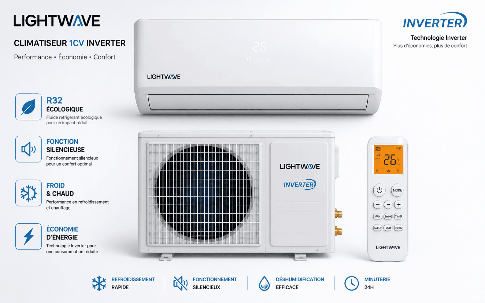 Split inverter R32 12000btu By Digital Stores