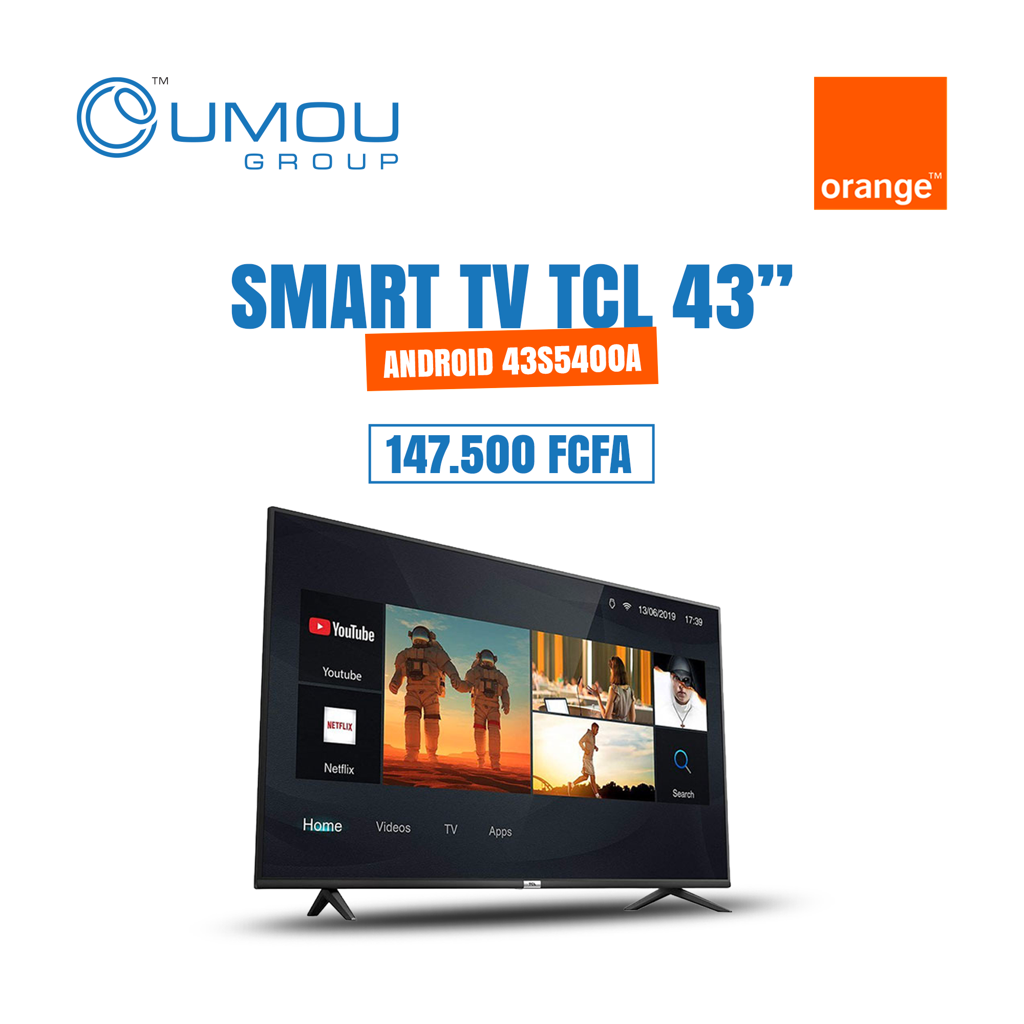 TCL Smart TV 43 Pouces S5400A Full HD Android TV