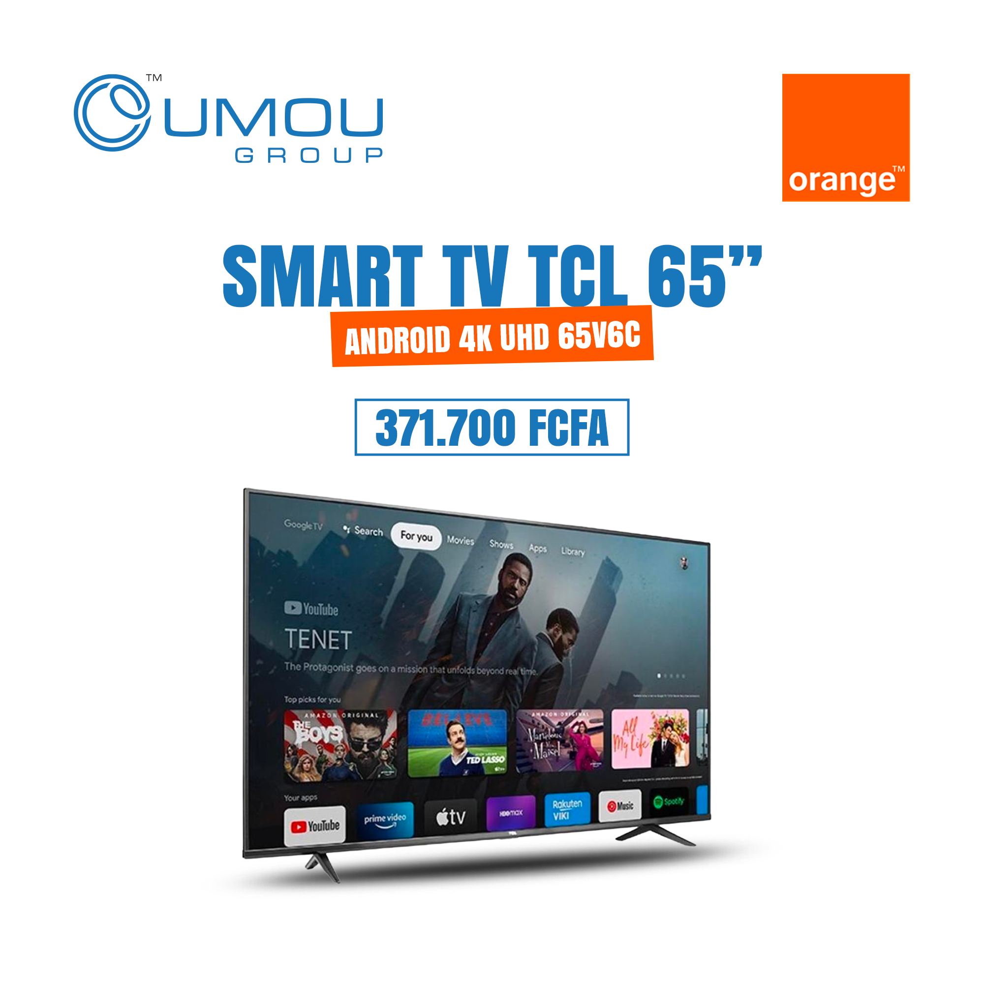 TCL Smart TV 65 Pouces 4K UHD Google TV by OumouGroup