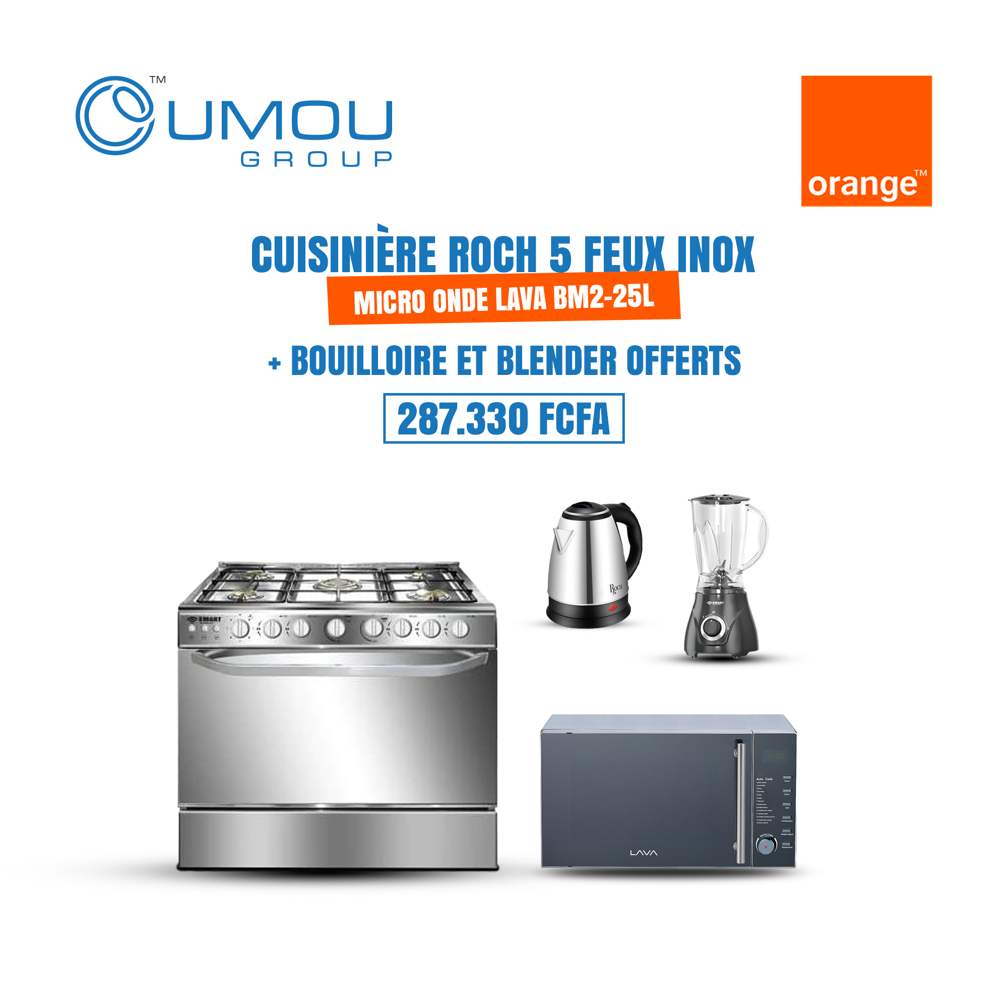 Cuisinière 5 Feux avec Micro-ondes Offerts by OumouGroup