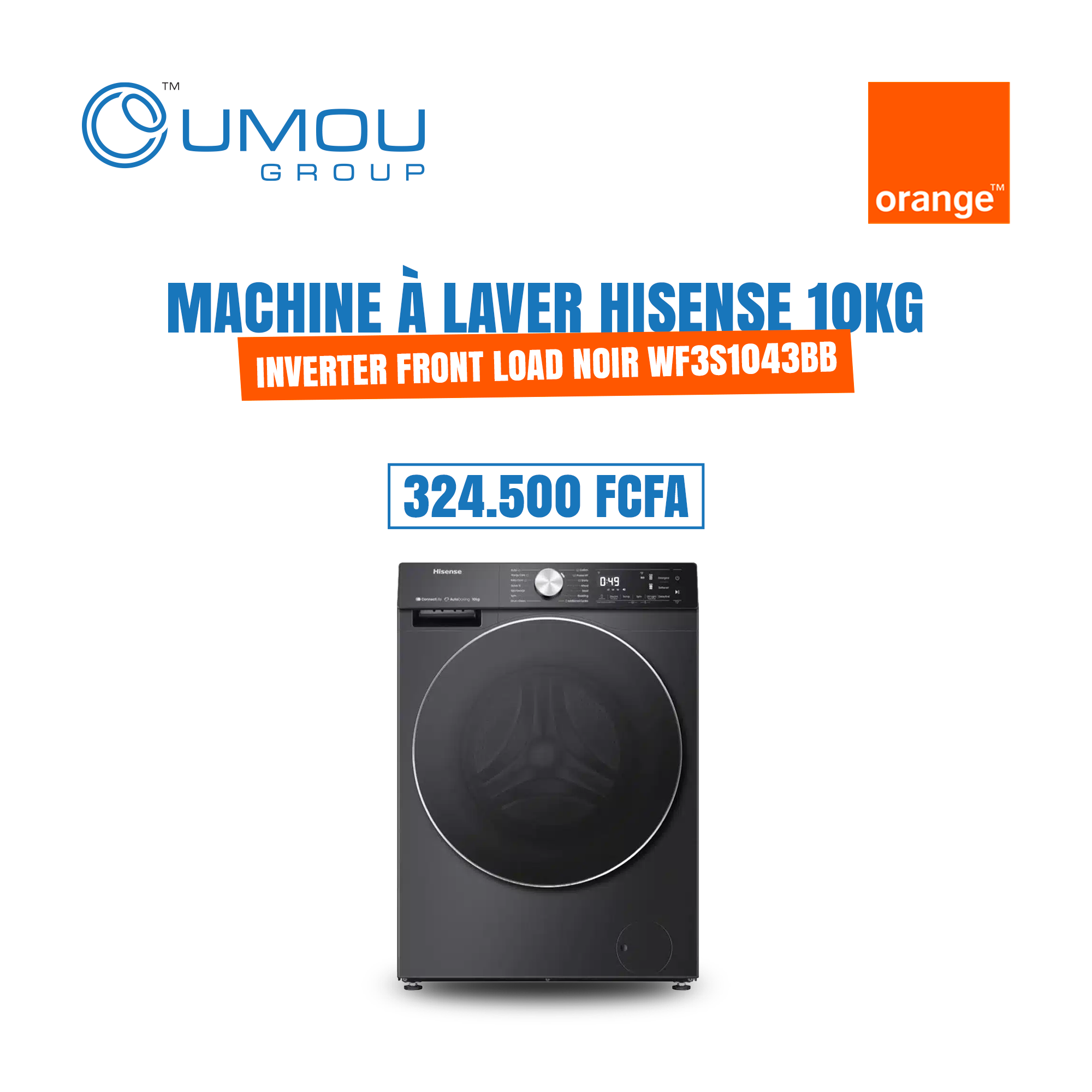 Hisense Machine à Laver Automatique 10 Kg Grande Capacité by OumouGroup
