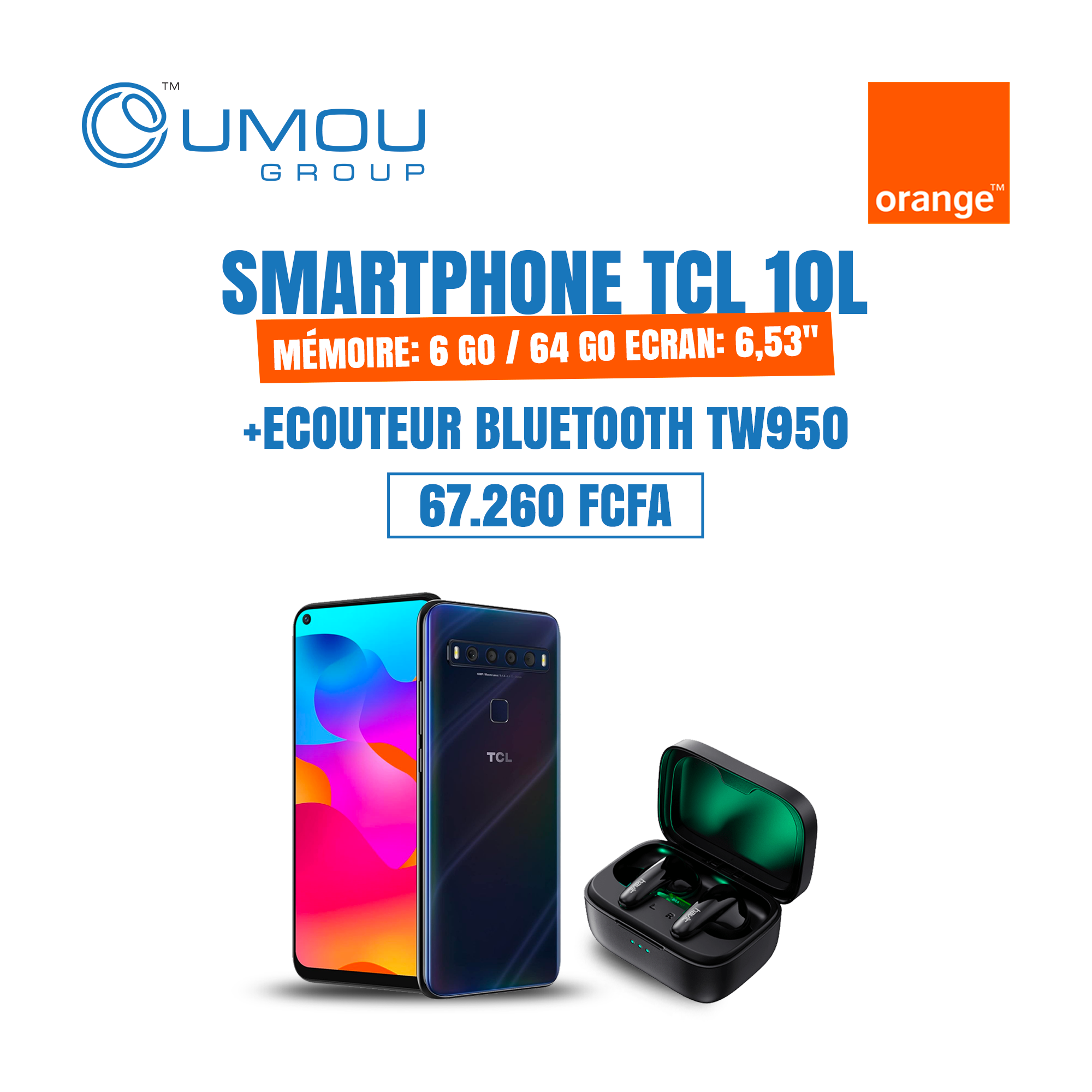 TCL Smart 10L 6,53" 64 Go avec Écouteurs Bluetooth Offerts by OumouGroup