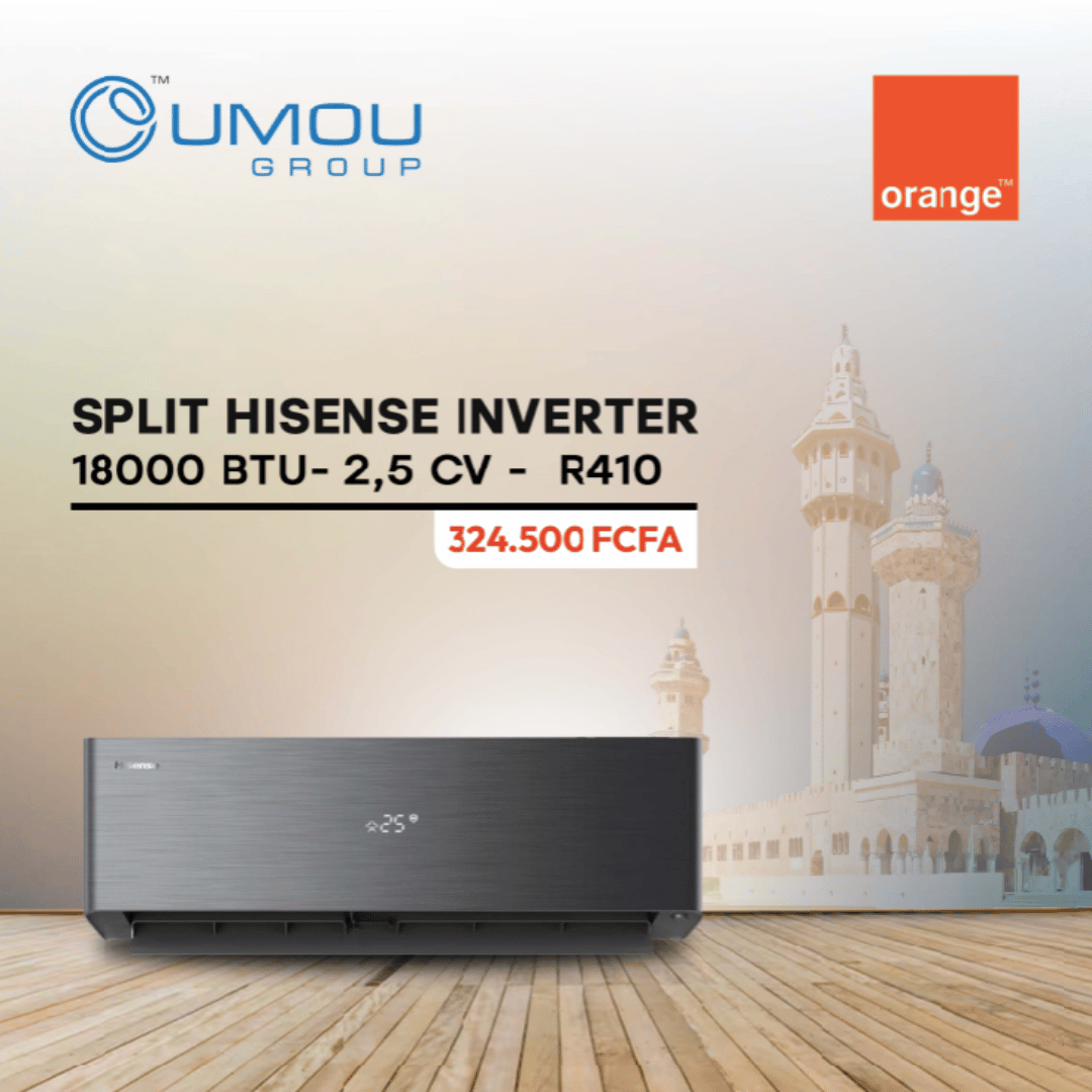 Hisense Split Inverter WiFi Noir 18000BTU 2CV Hisense AS18TW4SLUHBB by OumouGroup