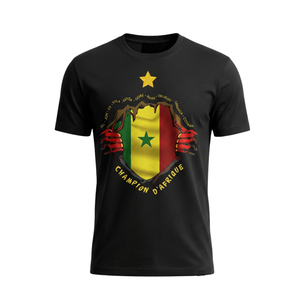 Printalma T-shirt Noir "Fierté nationale" by Printalma