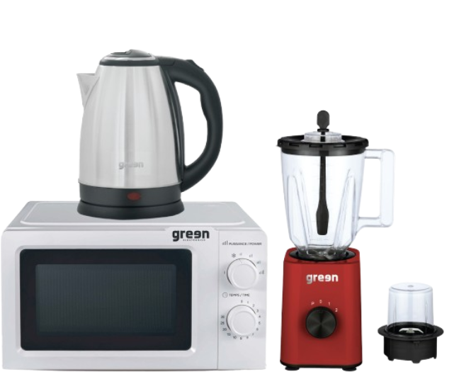 Green Electronics Pack 3-en-1 : Bouilloire, Micro-onde 20L, Mixeur by Green Electronics