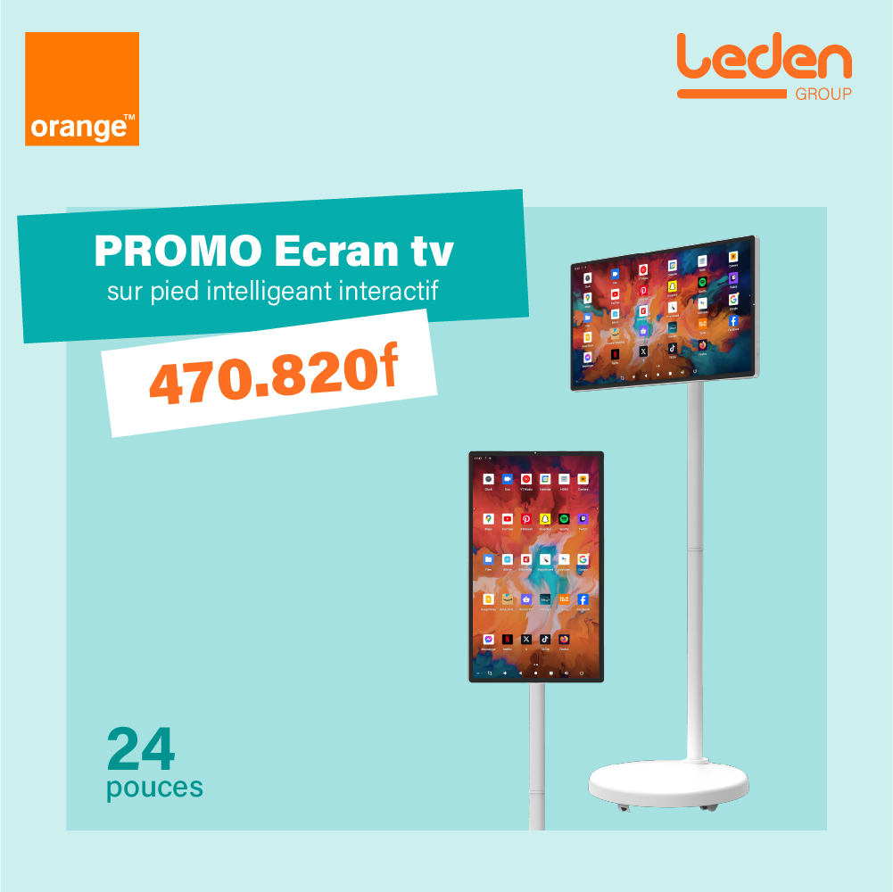 LedenGroup Écran TV LED intelligent interactif sur pied 24 pouces Android 13 Full HD By Ledengroup